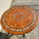 Table ronde de jardin en mosaïque et fer