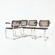 Set of 4 B32 style dining room chairs by Marcel Breuer