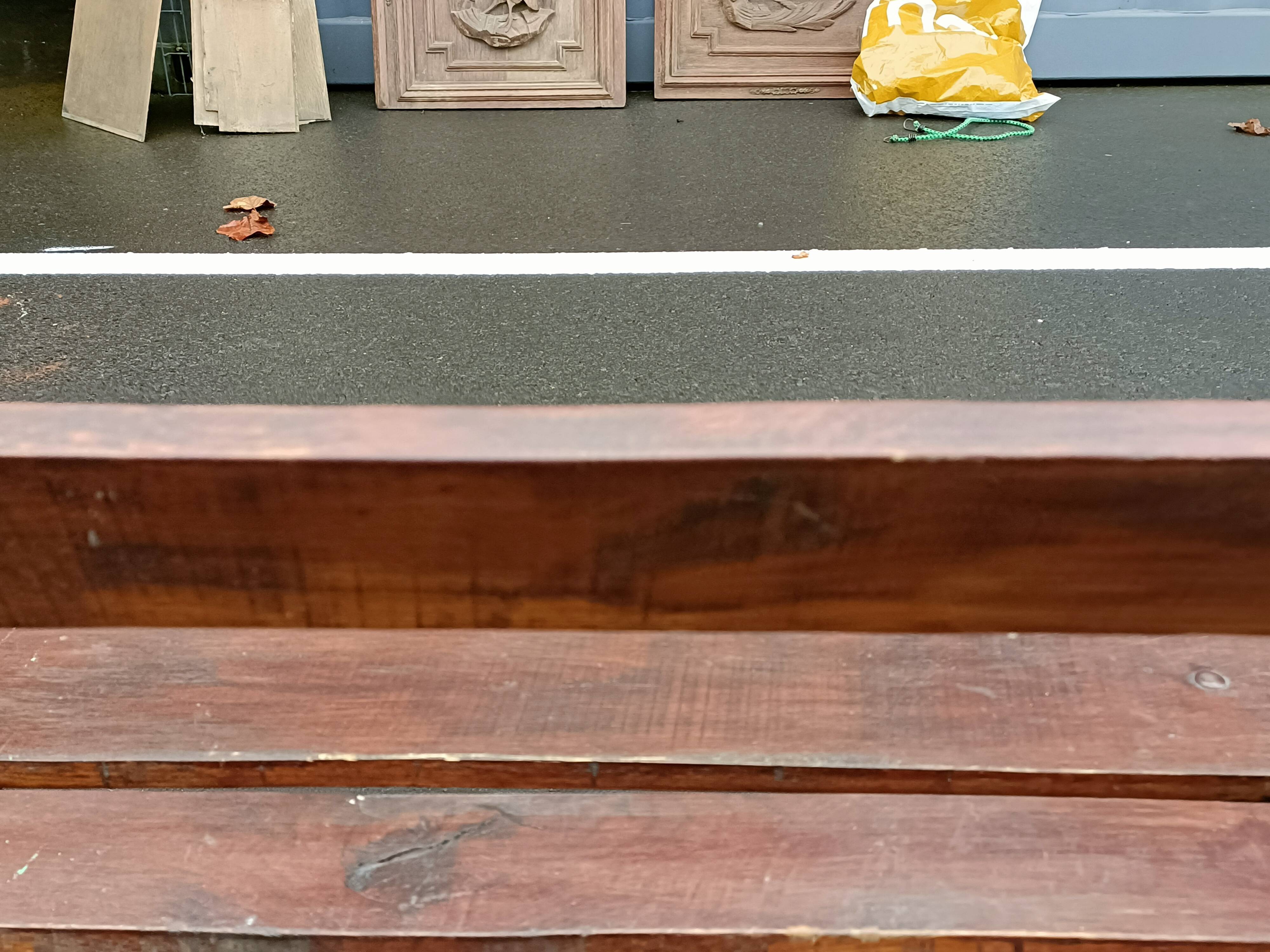 Old garden bench cast iron legs