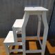 Former Escabeau Tabouret 3 Marches Bois White Escamotable Vintage