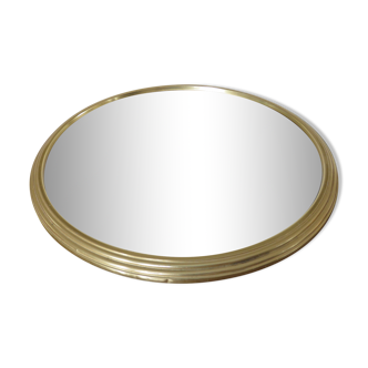 Round mirror top in gilded aluminum art deco 40s 50s