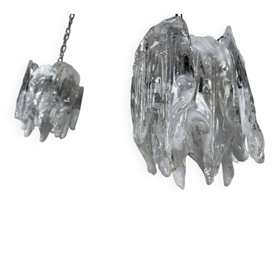 2x lustres vintage Mazzega en 'verre fondu' – Murano