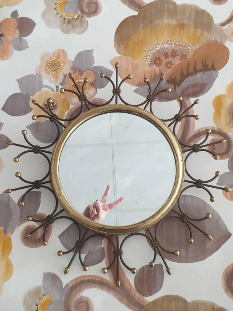 Vintage old sun mirror 43cm
