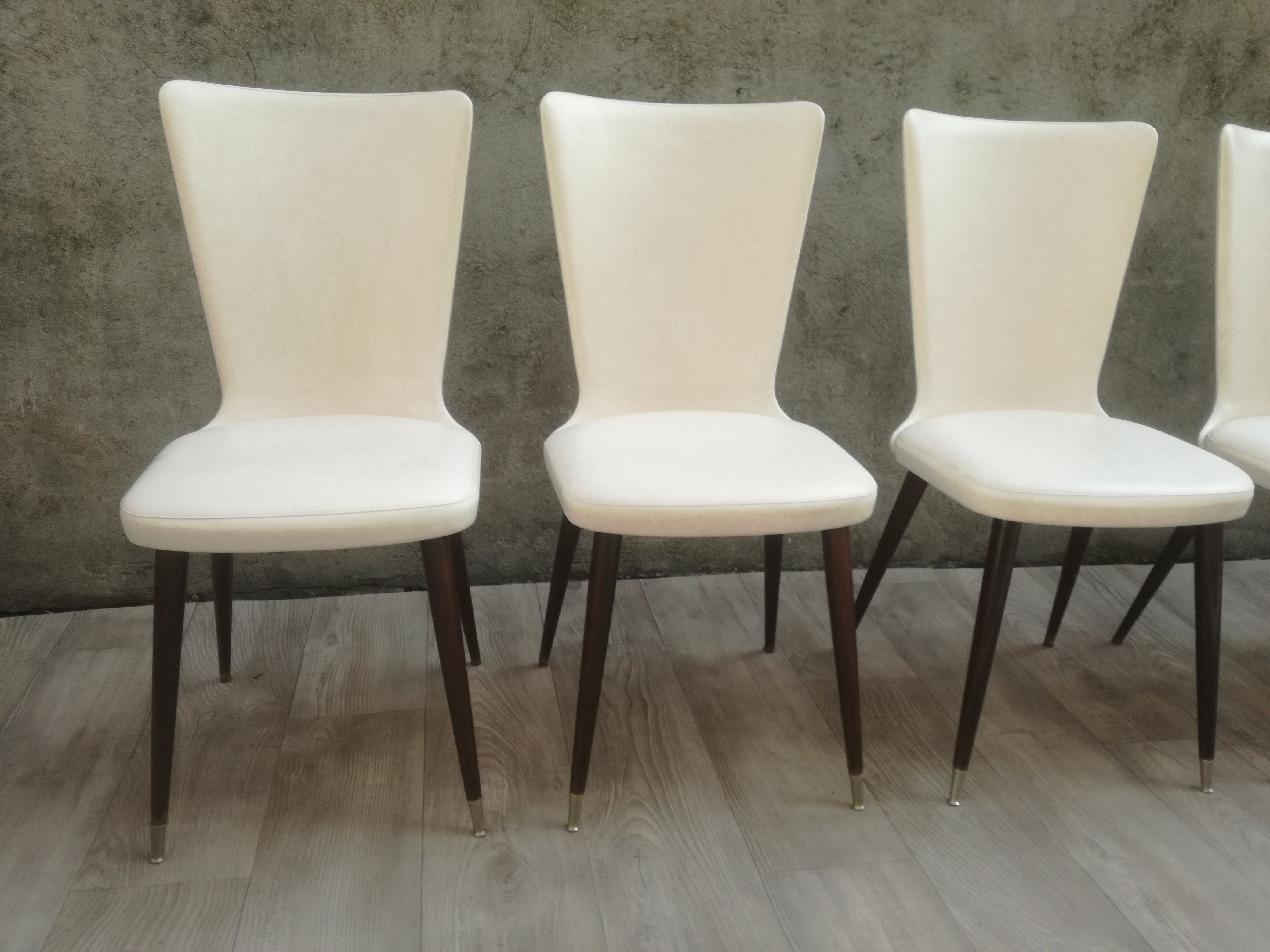 Lot de 6 chaises vintages pieds compas