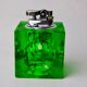 Green ice lighter by Antonio Imperatore, murano glass, Italy, 1970