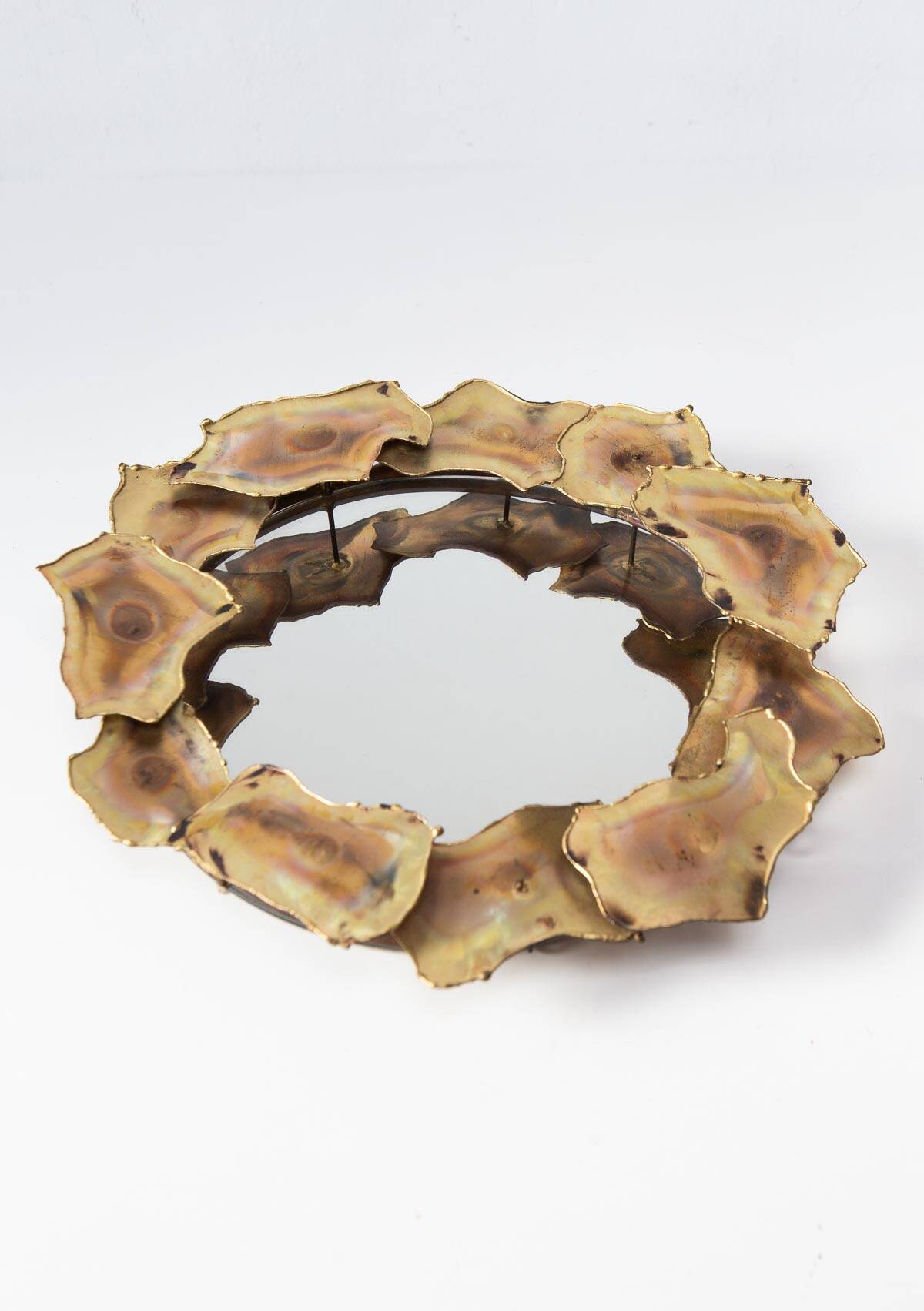 Brass sun mirror from around 1970 (31 cm)