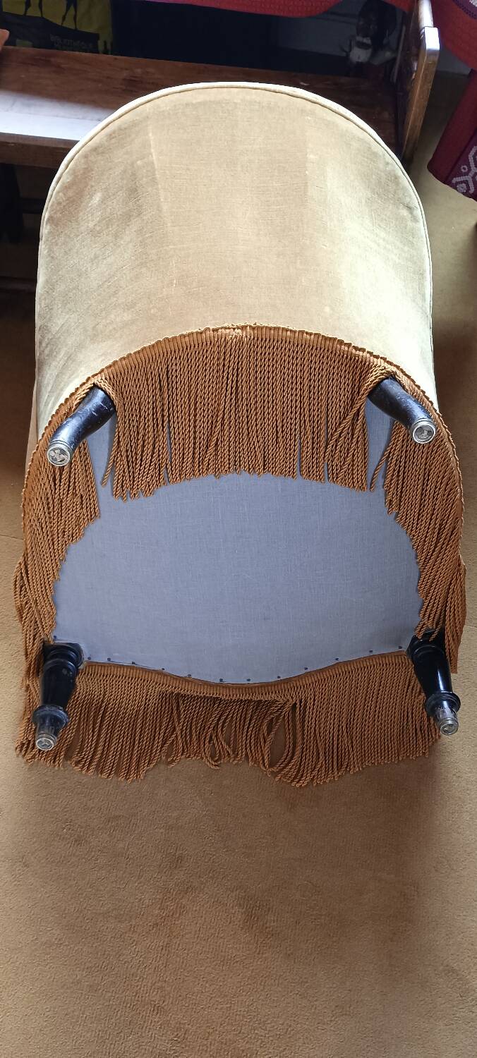 Ochre velvet armchair