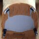Fauteuil crapaud velours ocre
