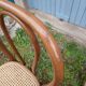 3 antique bistro chairs with canework