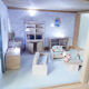 Wooden dollhouse, revamped, furnished, vintage French