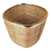 Porte-crayons de style italien vintage et jardinière ou panier en laiton