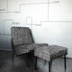 Armchair and ottoman designed by Paul Geoffroy, Airborne, France, 1960