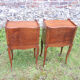 2 old wooden 'clovers' bedside tables Louis XV style