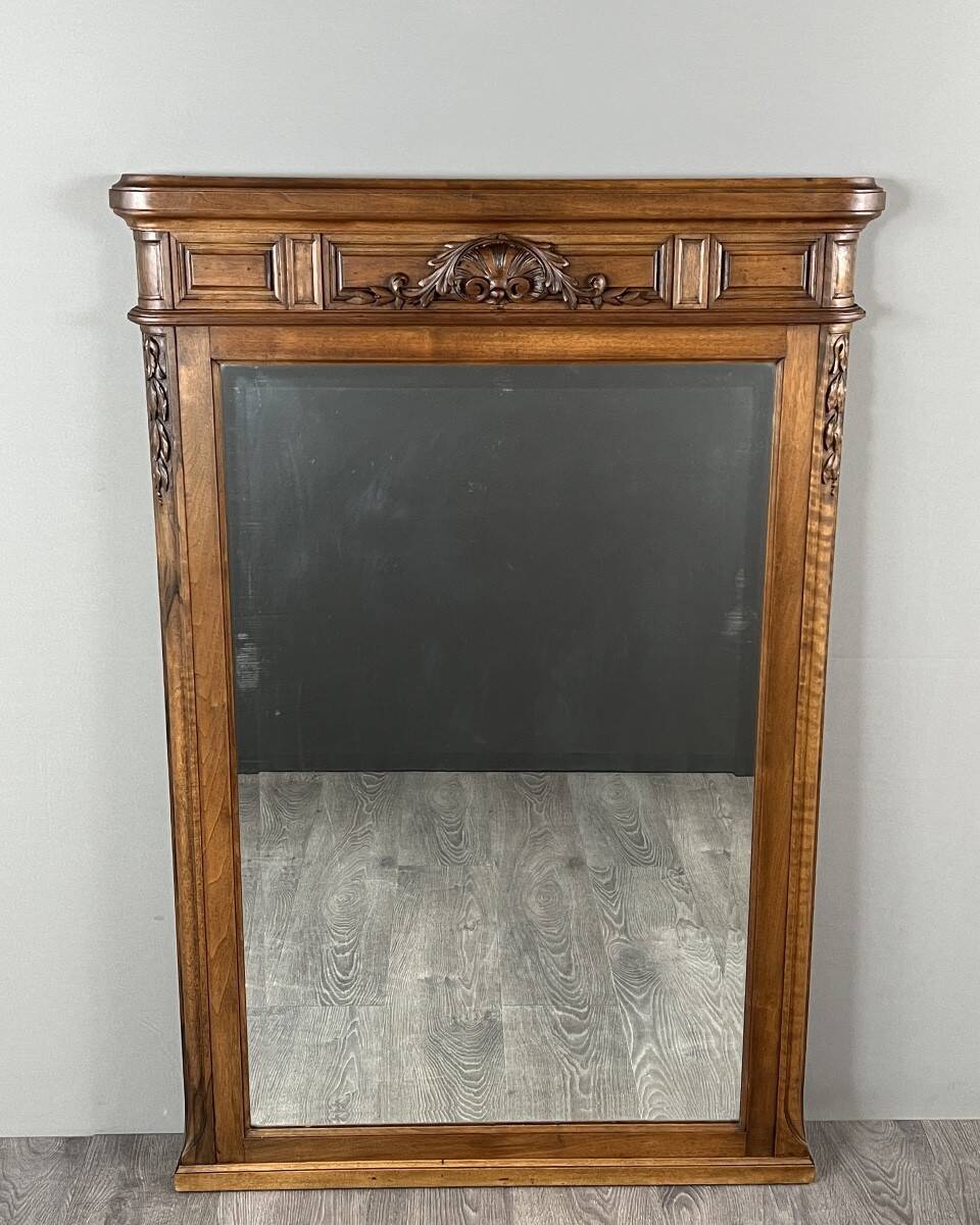 Carved wooden mirror, late 19th / early 20th century
