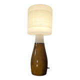 Scandinavian space lamp 1970 in teak and opaline age with dimmer 52x20