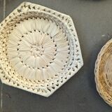Wall composition of 7 wicker baskets