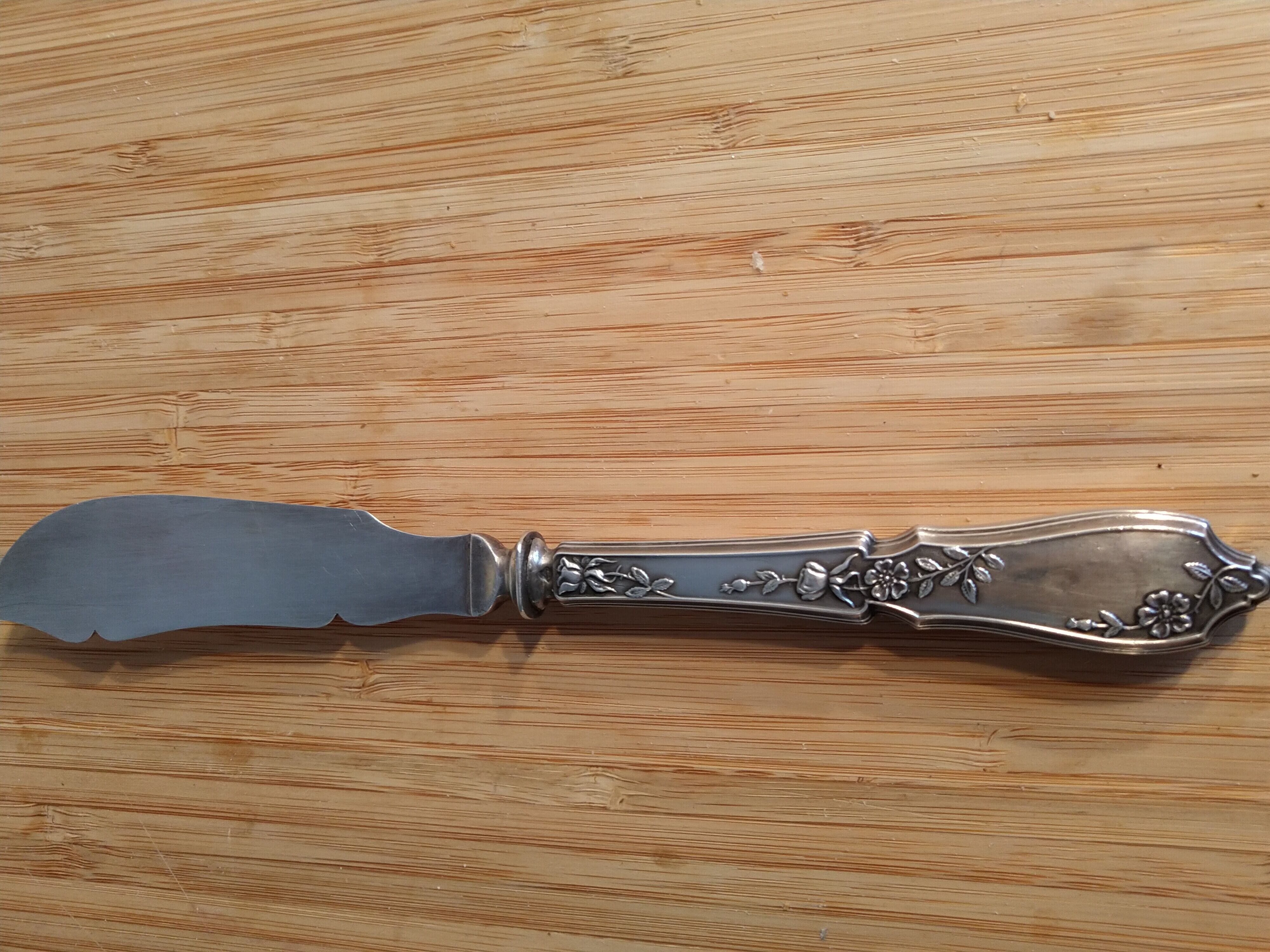 Solid silver cheese knife