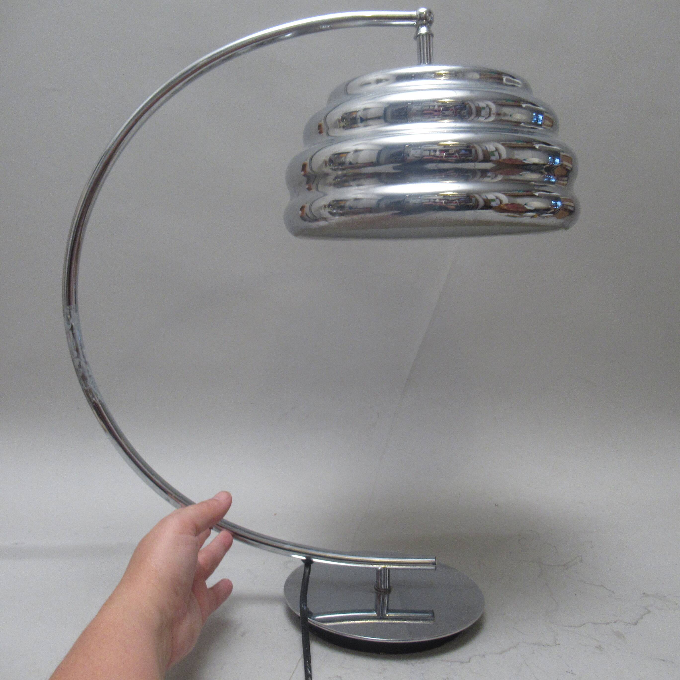 Art Deco Aluminor chrome lamp 1980s