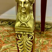Empire style desk return from egypt double sided in mahogany and gilded bronzes year 1900