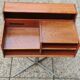 Console, bureau en hêtre et piètement en acier chromé, Italie 1950-1960