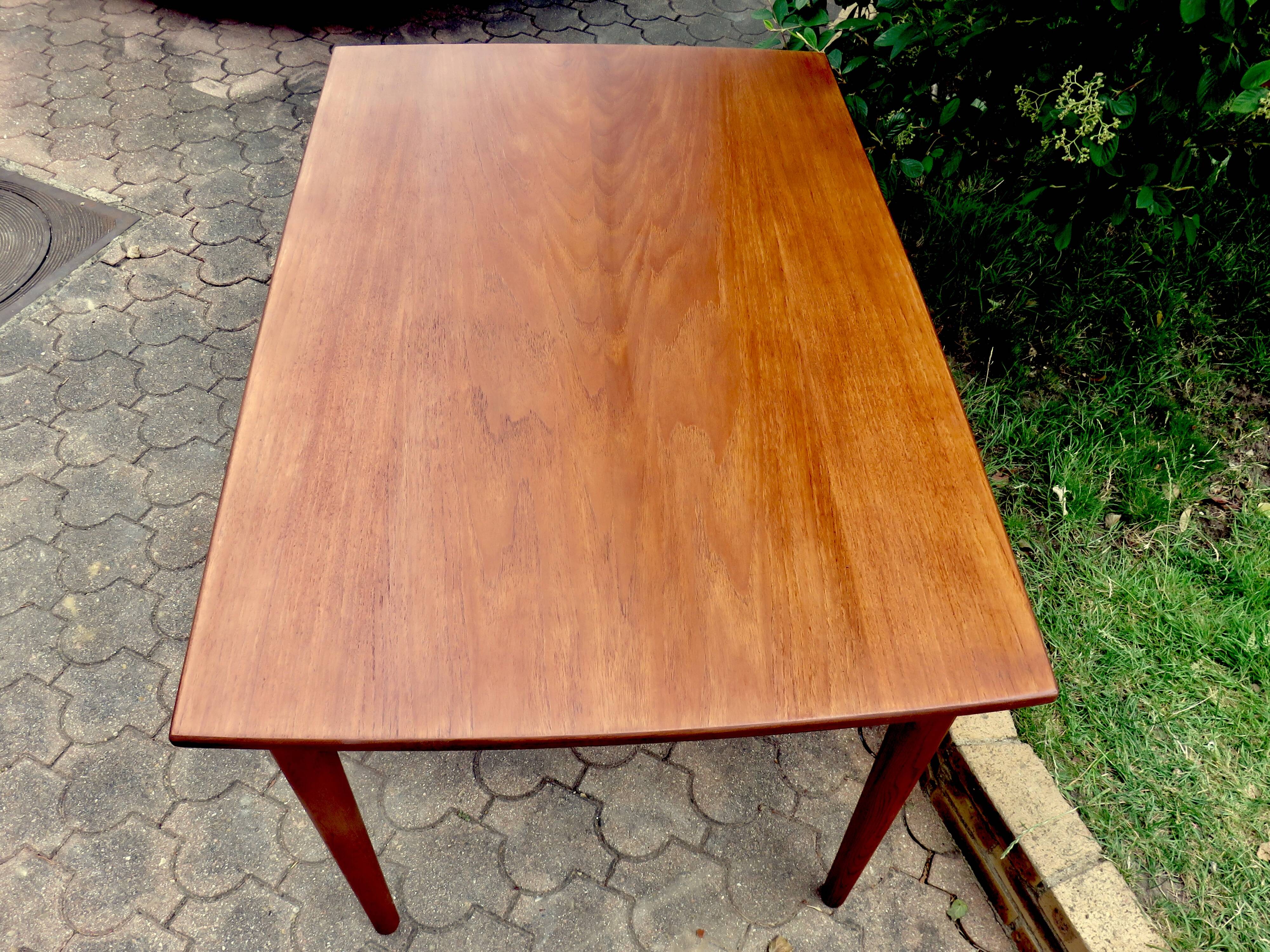 Teak extension table with rounded edges Denmark 1960