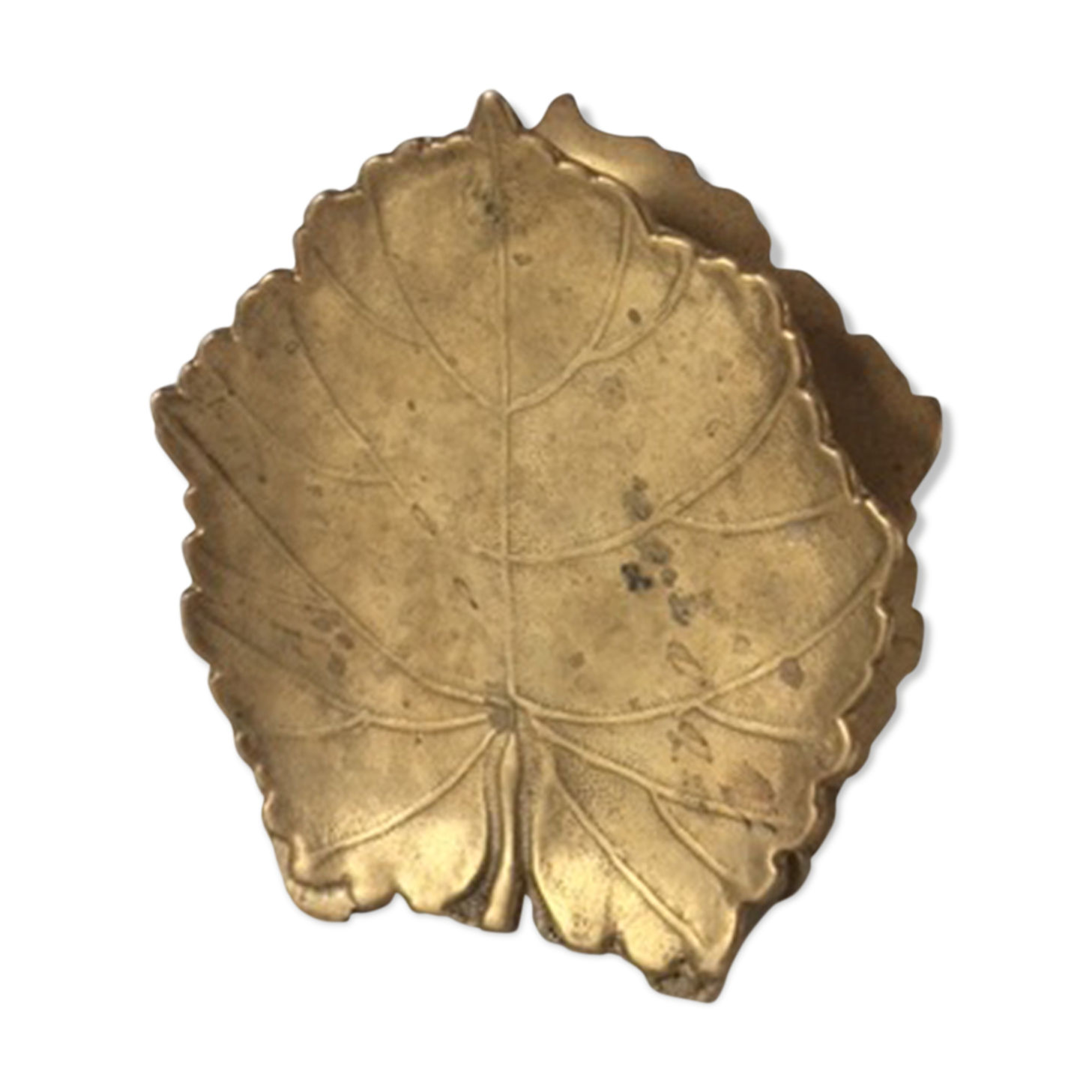 Mail holder, solid brass leaf 1970