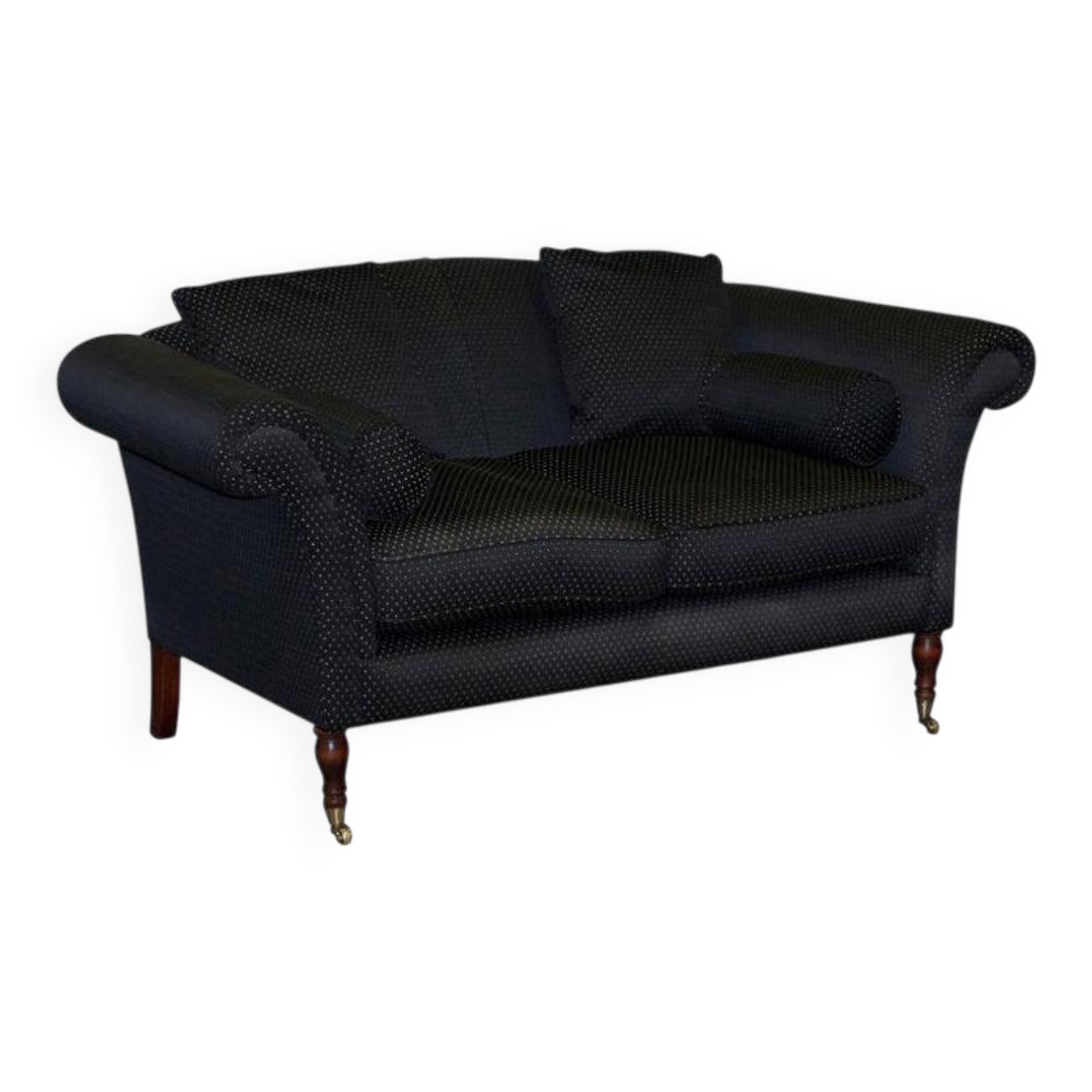 Upholstered canapé with a light hardwood frame, Art Deco style.