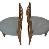 Vintage rare three-legged dining chair 1960s oak heart chair