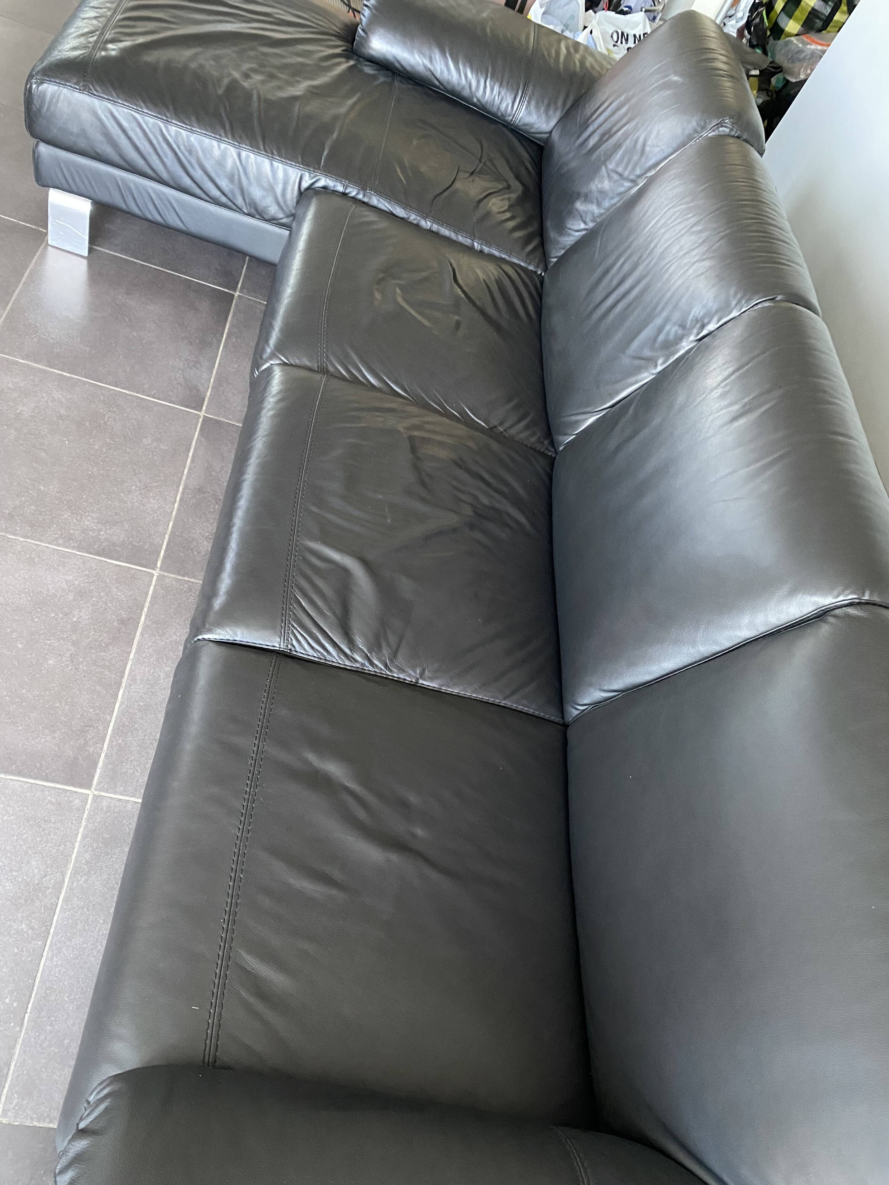 Leather corner sofa