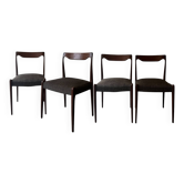 Set of 4 Scandinavian teak chairs by Niels Otto Moller, Denmark 1950.