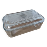 Vintage duralex France butter dish molded glass butter box