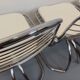 Set of 4 vintage Italian Gastone Rinaldi style chairs in chrome metal