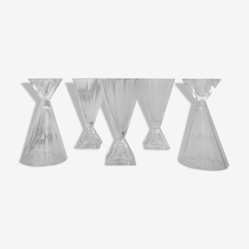 5 verres en cristal d'arc