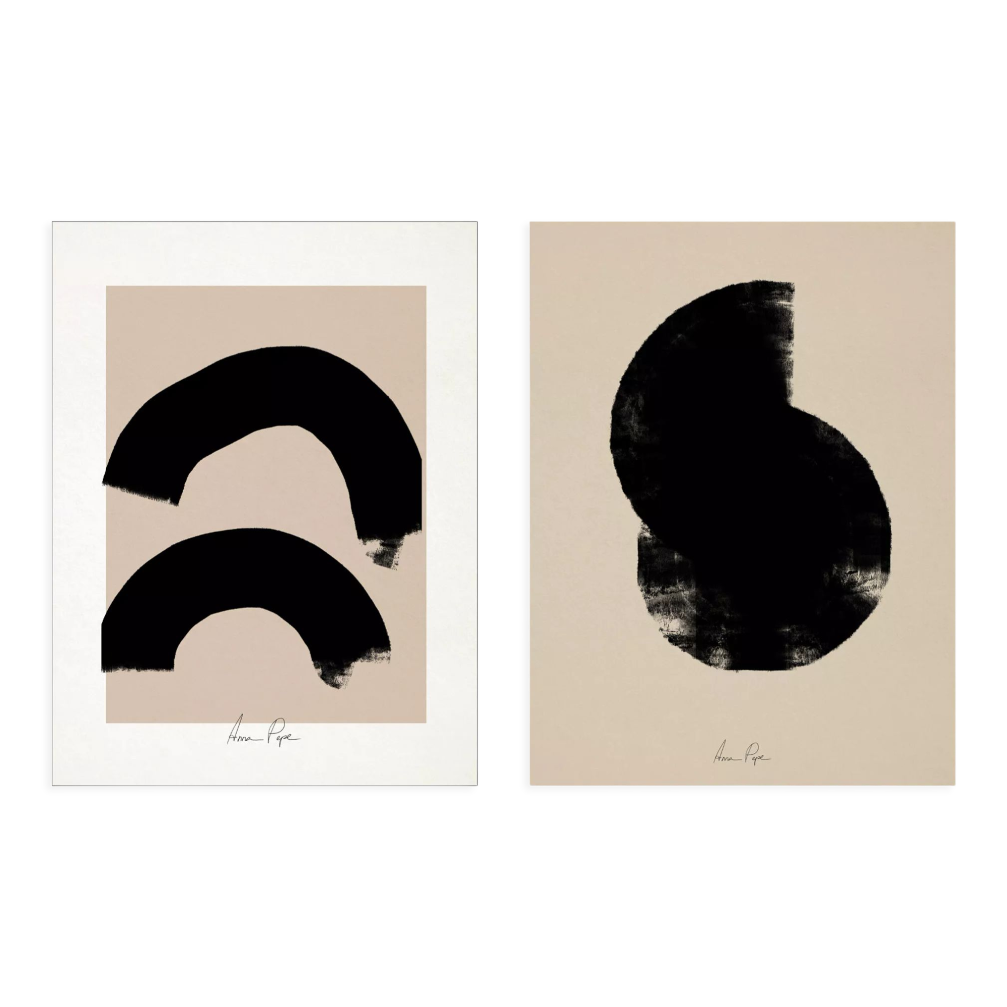 Pair of giclee prints, abstract wall art set of two, 50x70cm