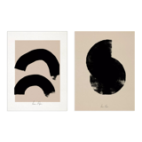 Pair of giclee prints, abstract wall art set of two, 50x70cm