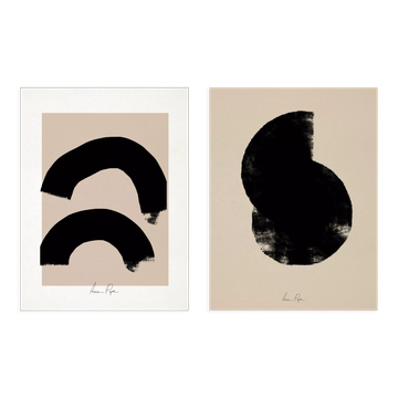 Pair of giclee prints, abstract wall art set of two, 50x70cm