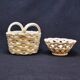 Set of Woven White Mediterranean Ceramics Basket + Bowl