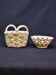 Set of Woven White Mediterranean Ceramics Basket + Bowl