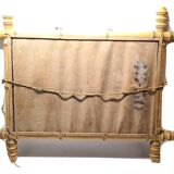 Old large frame bamboo mirror year 1900 vintage decoration