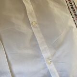 White cotton pillowcase with CS monogram