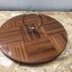Old dish cheese platter wood + plexi + anse brass vintage kitchen