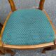 2 Louis Philippe chairs in solid curved wood and embroidered blue-green fabric