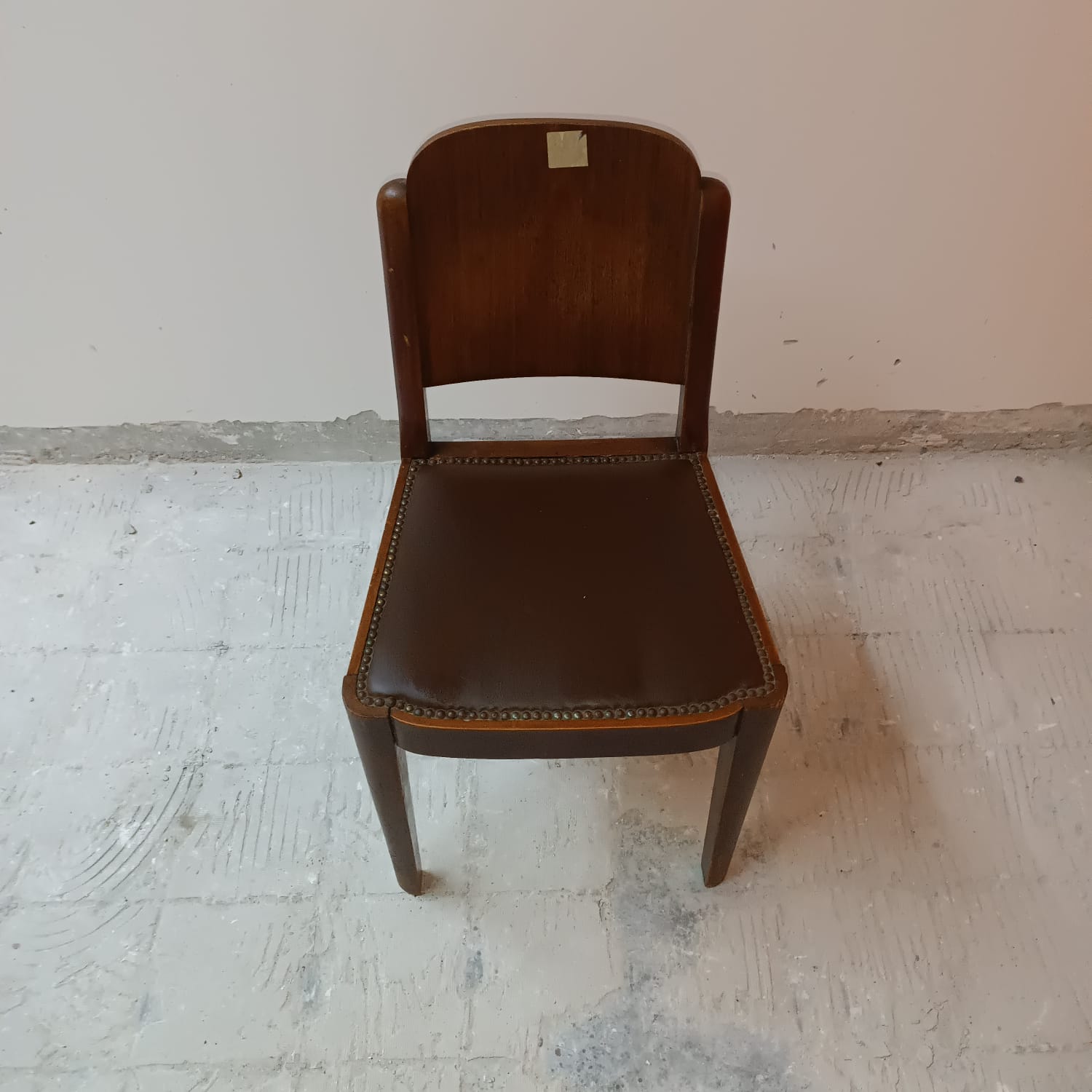 Leather and wood office chair