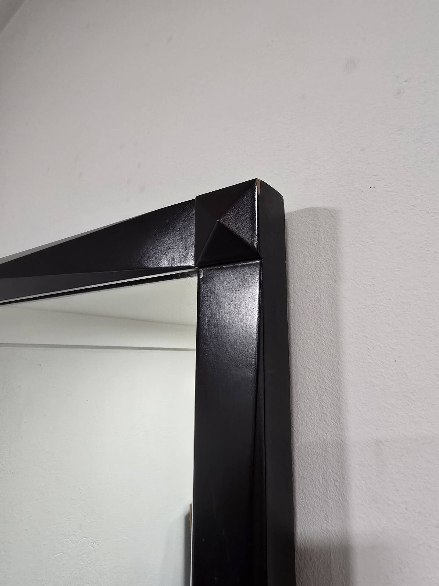 Vintage 1970s Wall Mirror with Black Wooden Frame