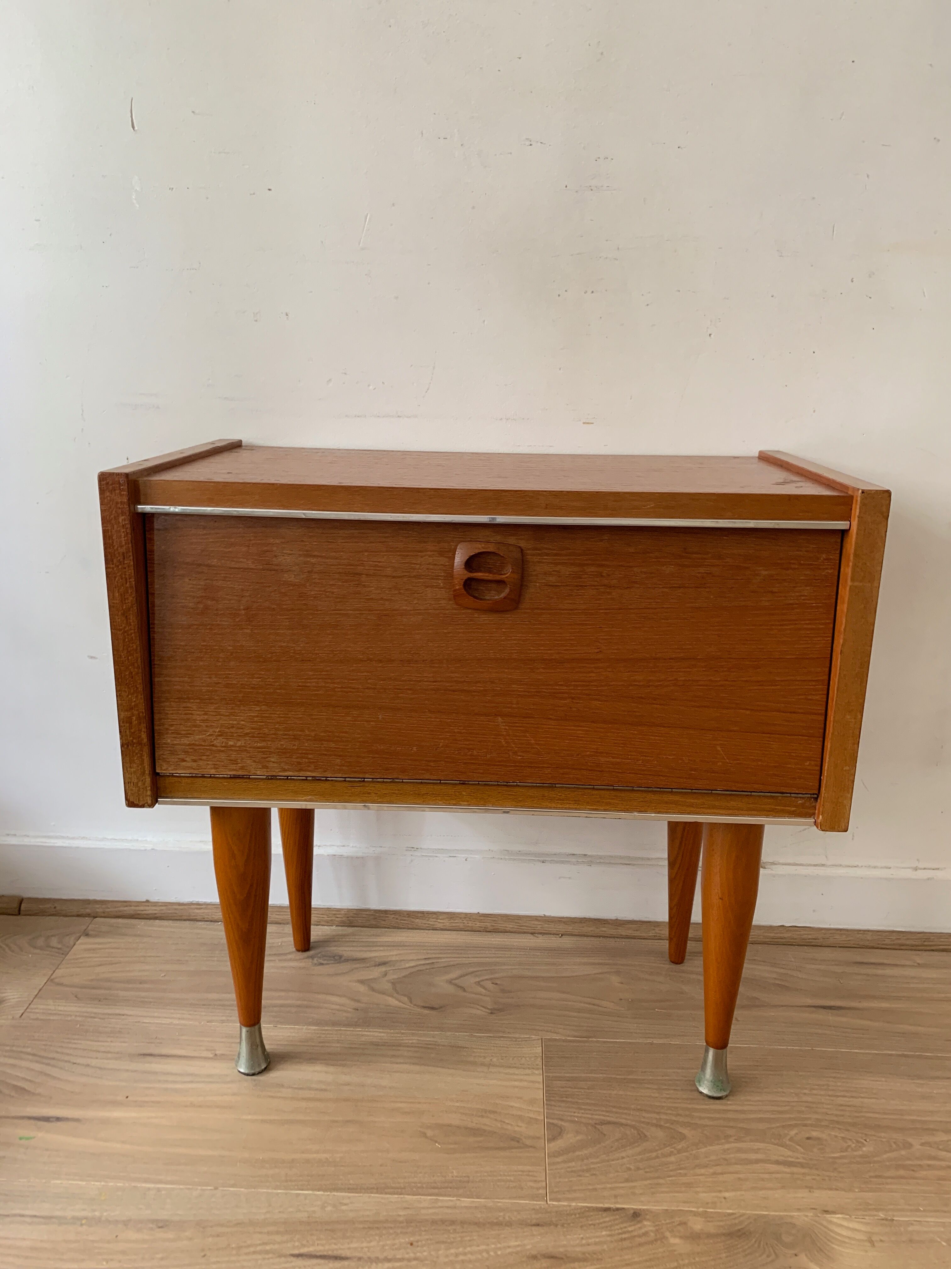 Scandinavian teak nightstand bedside table