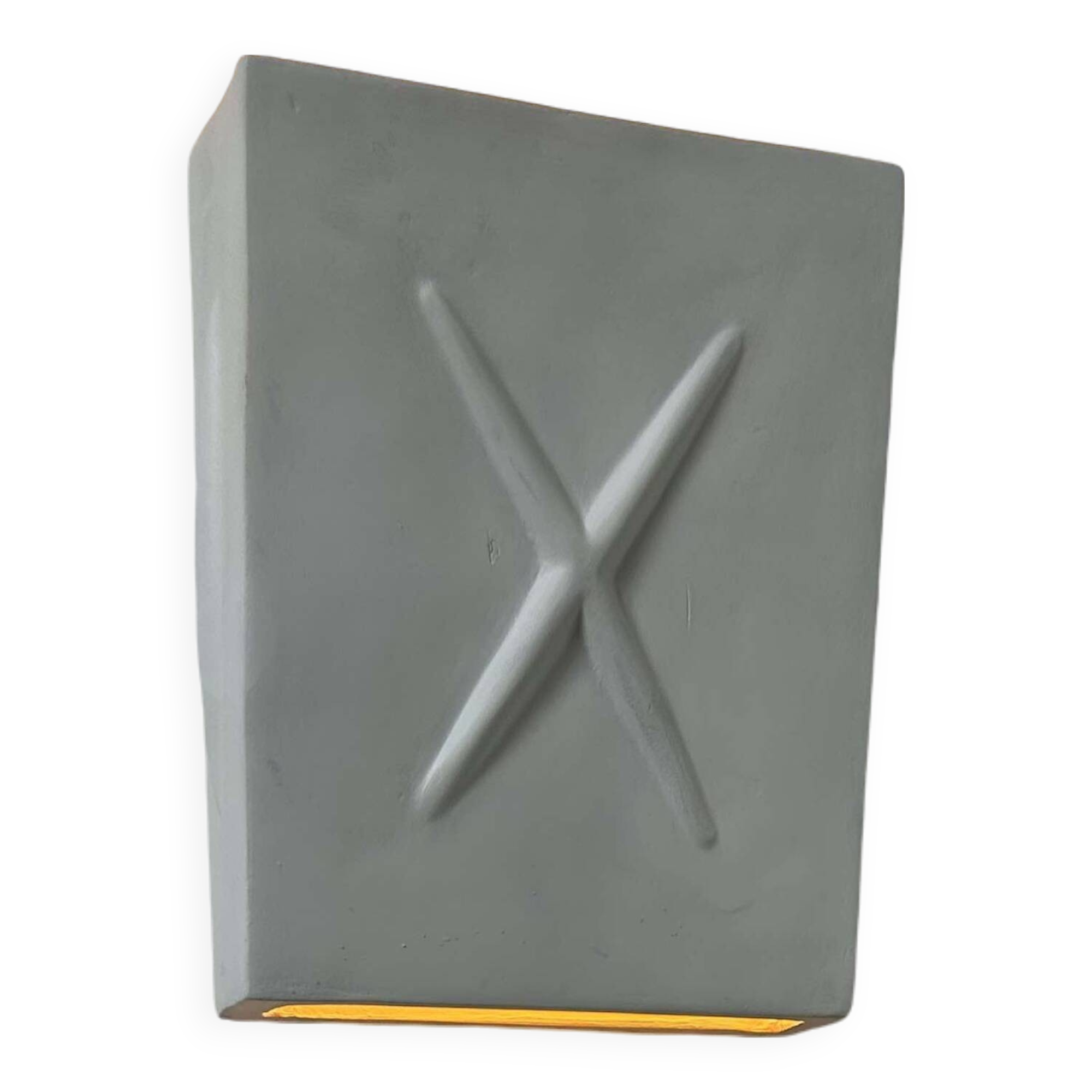 Vintage plaster wall light, matt white, France 1970