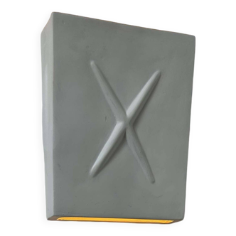 Vintage plaster wall light, matt white, France 1970