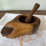 Olive mortar and pestle