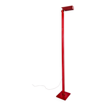 Bright red vintage floor lamp, 1980s