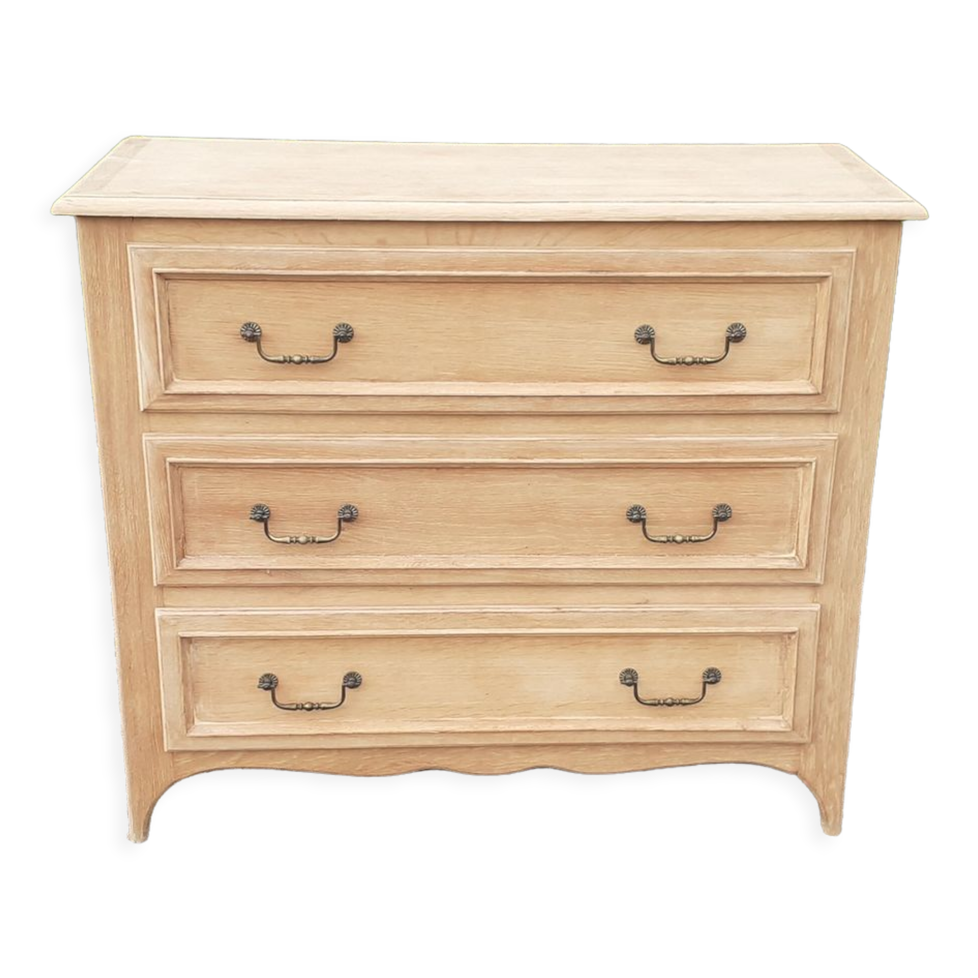 Chest of drawers 3 drawers solid oak raw wood